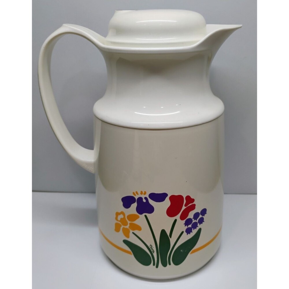 Vintage Thermos Carafe Made In West Germany 1985 Pitcher 490 Floral Pattern